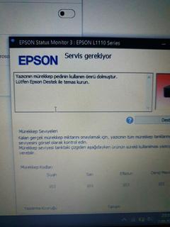 Epson L1110 ped değişim servis uyarısı