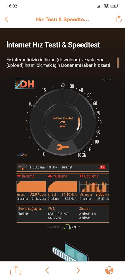 DH Hız Testi Ekran Görüntünü Paylaş: Wi-Fi Menzil Genişletici Kazan!