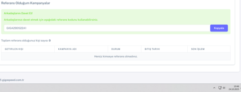 GiGaSPEED Arkadaşını Getir Referans İndirimi