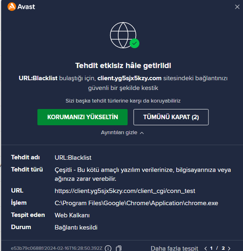 Chrome Her Açtığımda Anti Virüs Uyarı Veriyor