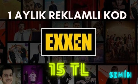 Exxen 1 Aylık Eğlence kodu 15tl