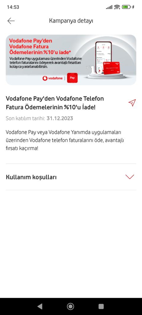 (Bitti) Vodafone yanımda 100 TL harcamaya 100 TL iade fırsatı ( sadece bugün için )