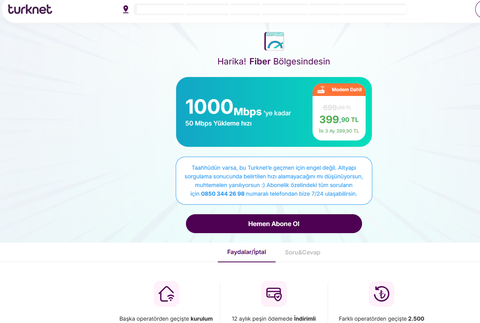 Turknet'e Geçişte ₺2.500’ye Kadar Cayma Bedeli Bizden!