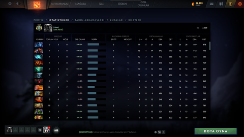 Satılık 2520 MMR + 10K Behaviour Puanı + İlk Mail