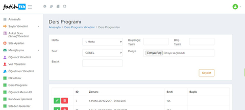 Özel Okul ve kurslar için dersonet tarzı website yaptım!