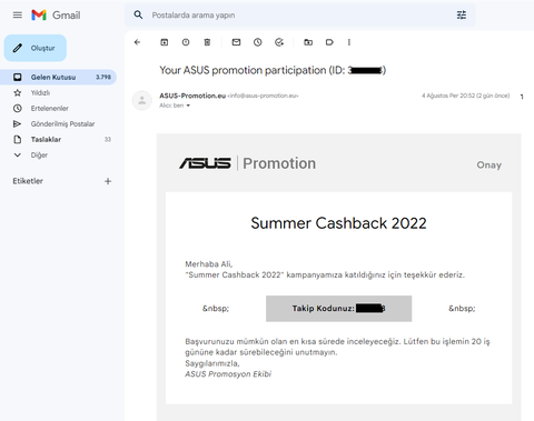 ASUS Cashback Kampanyası Hakkında