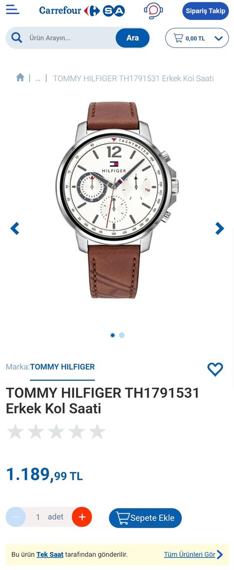 Tommy Hilfiger TH1791531 Erkek Kol Saati 1189TL(Tek Saat)