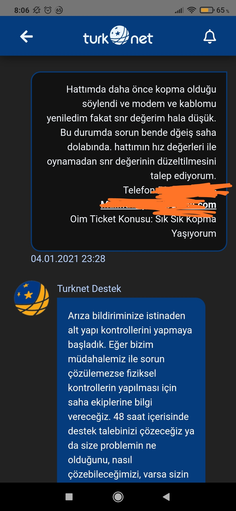 Turknet (mahalle takımı iss firması, çözüm sunmak yerine problem yaratan firma) 