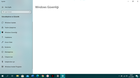 Wİndows Güvenliği Ayarları ekranı açılmıyor