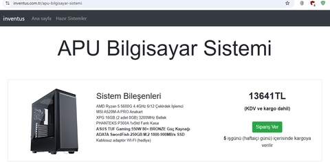 10-15 bin arası sistem tavsiyesi