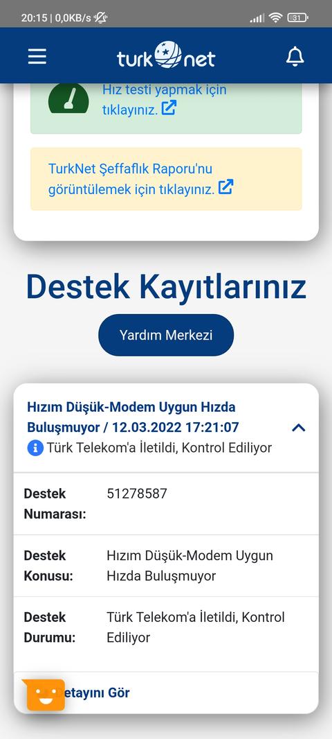 (Sorun çözüldü ) Türknet arıza kaydı.