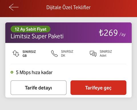 Vodafone sınırsız paket