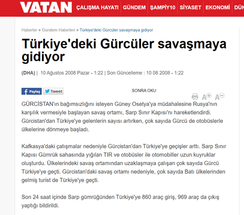 Ruslara karşı vatan savunmasına giden Gürcüler