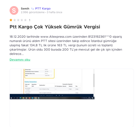 PTT Gümrük Vergilerinde Astronomik Artış