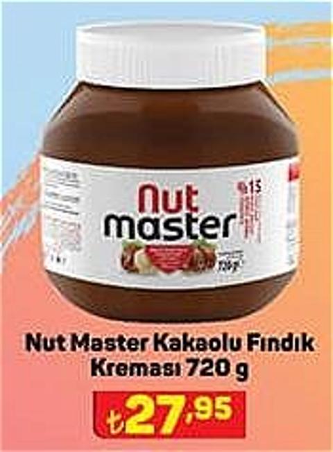Nut Master 720 gr Kakaolu Fındık Kreması 27.9 TL