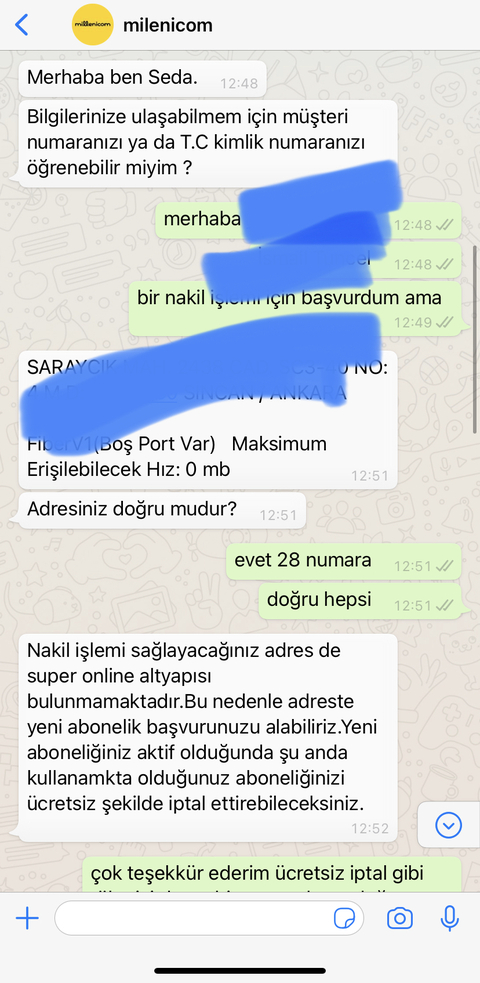 Silinsin lütfen Millenicom iptal süreci  herkes okusun “ iyi sonuçlandı “