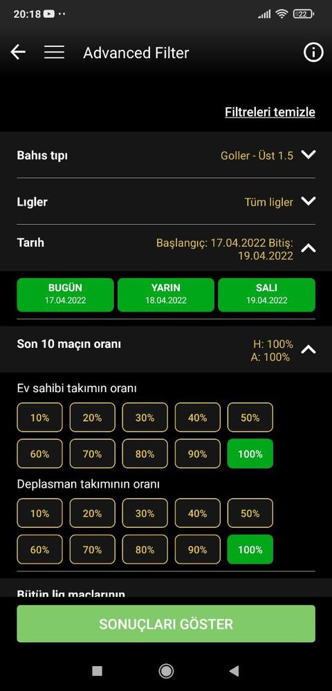 Gol Bahislerinde En Gerçekçi İstatistiği Veren Uygulama (Detaylı Anlatım)