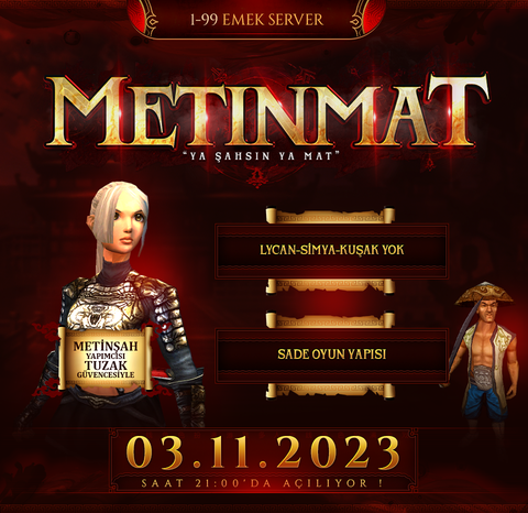 MetinMat Açılıyor - 1-99 Emek Server - Edit Simya Kuşak Yok - Beklenen Server - Sade Oyun Yapısı - G