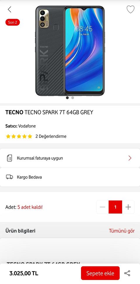 TECNO SPARK 7T 64GB 3025TL