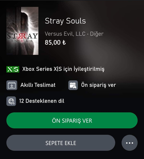 STRAY SOULS XBOX 85 TL FİYAT HATASI YETİŞEN ALIR