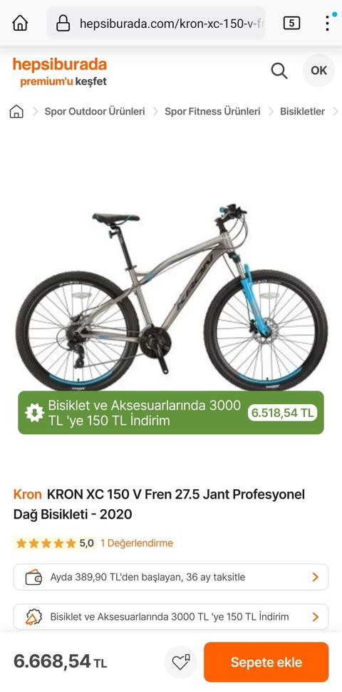 KronKRON XC 150 V Fren 27.5 Jant 6518TL