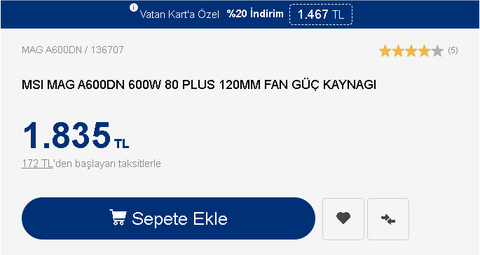 Vatan Bilgisayar Seçili OEM Ürünlerinde Sepette %15 İndirim [ANA KONU]