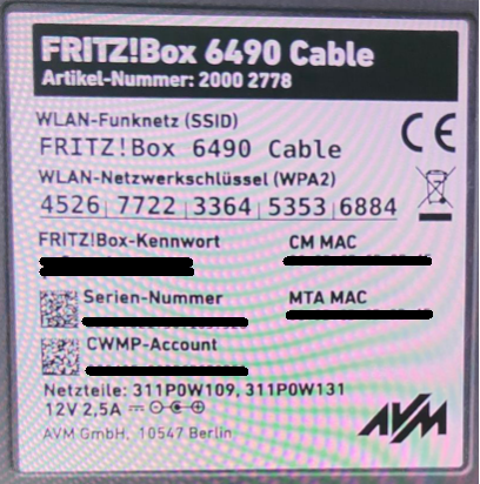 Fritzbox 6490 Docsis 3.0 Modem