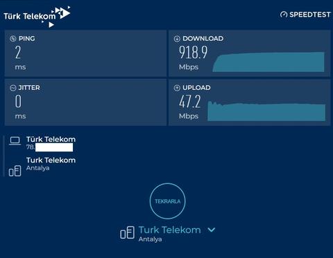 TÜRK TELEKOM 500-1000 MBPS İNTERNET KULLANICI DENEYİMLERİ (SPEEDTEST-FAST)