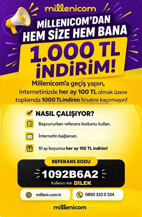 Millenicom Arkadaşını Getir Kampanyası Referans Kodu 2025