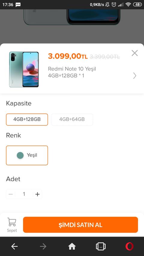 REDMI NOTE 10 (4+64) indirim bitti konu taşınabilir