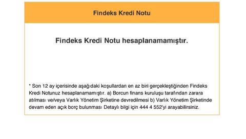 Findeks Risk Raporunda "Borcun Zarara Atılması" sorunu.