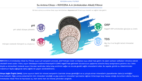 Roycera Alkali Filtre Orp,tds, ph ölçüm , inceleme test konusu