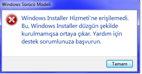 Win7 Windows İnstaller Hizmeti Silinmiş
