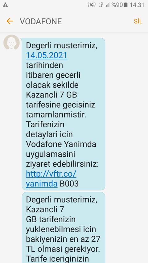 Vodafone 2021 Faturasiz Guncel sms Gecis Tarifeleri