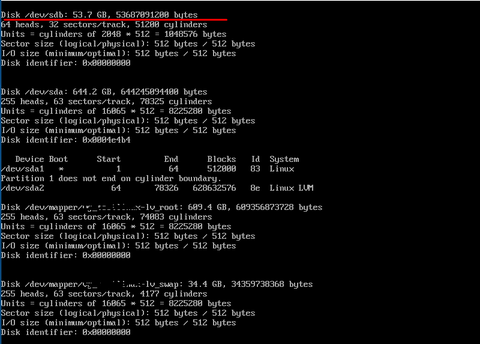 kök dizine yeni disk partition ekleme