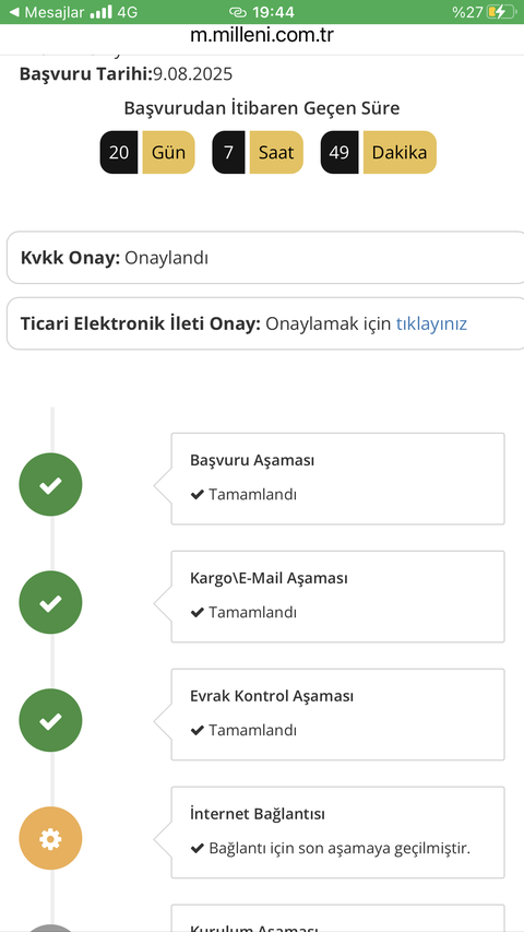 1 aydır MİLLENİCOM ve TÜRK TELEKOM hatası yüzünden internetim yok! 1ay daha beklemem gerekiyormuş