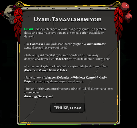 Hades Türkçe Yama Çıktı (Translate)