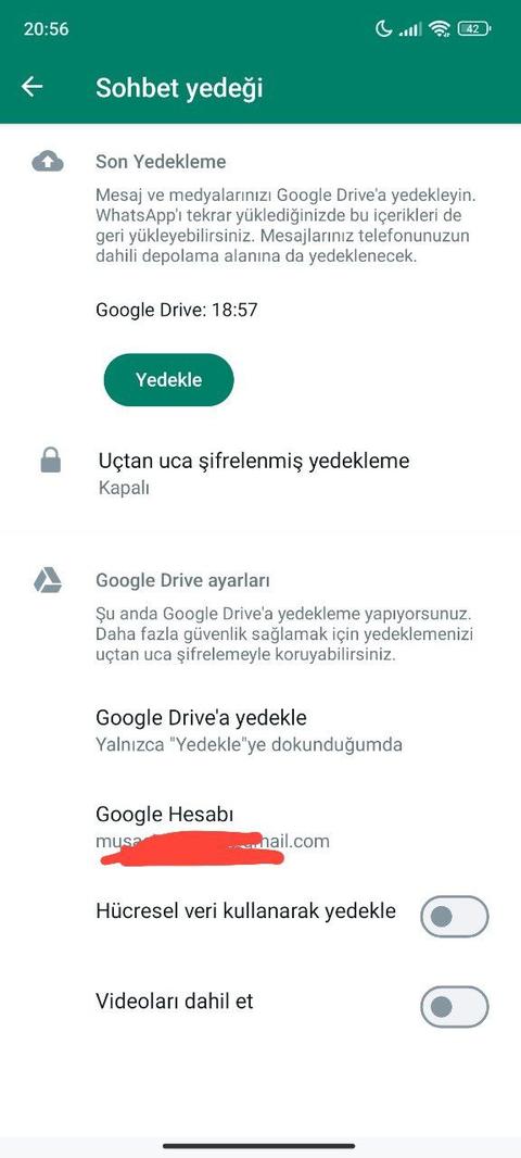 Whatsapp Google Drive Yedeği Geri Yükleme Sorunu