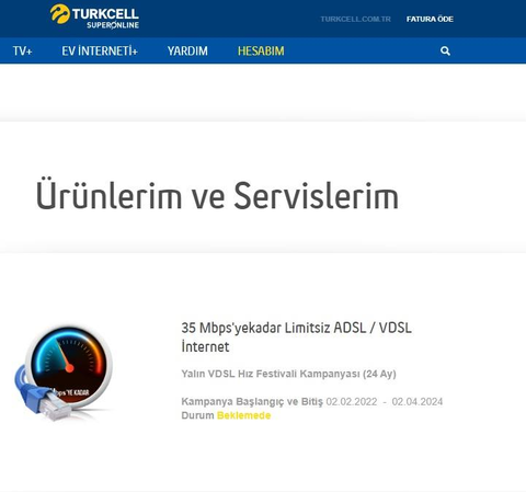 Turkcell Superonline 35 Mbps'yekadar Limitsiz Tahahüt Devretme