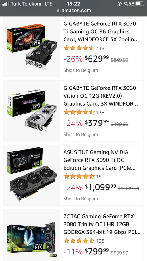 GIGABYTE 12 GB 3080 14.999