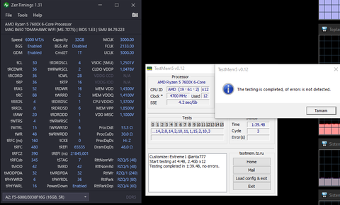 DDR5 RAM Overclock AMD AM5 socket