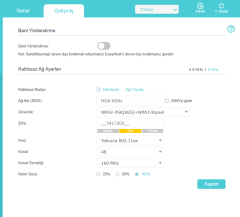 TP-Link EX520v WiFi6 AX3000 Turk Telekom Fiber HGW