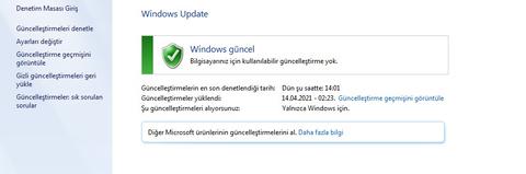 Windows 7 update yapmıyor