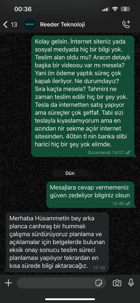 Reev fancy teslim alan oldu mu?