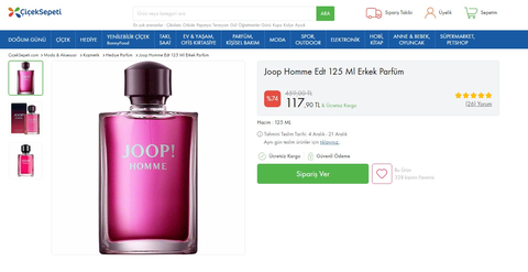 Joop Homme Edt 125 Ml Erkek Parfüm 117.90