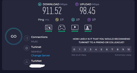 TurkNet'in TT Fiber Altyapısı Üzerinden 100Mbps Üzeri Hız Tanımlamaları.SONUÇLANDI! (200/30)