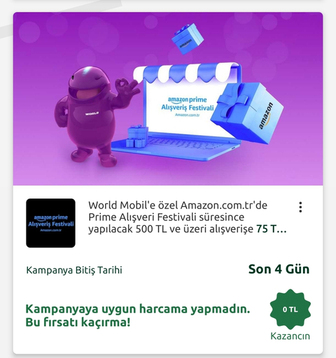 Yapı Kredi World Amazon 500e 75wp+40wp