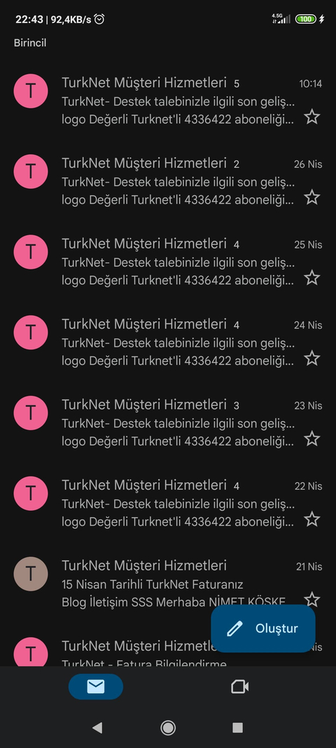 Türknet 8 gündür fiber kesintisi ısrarla gelmeyen ekip