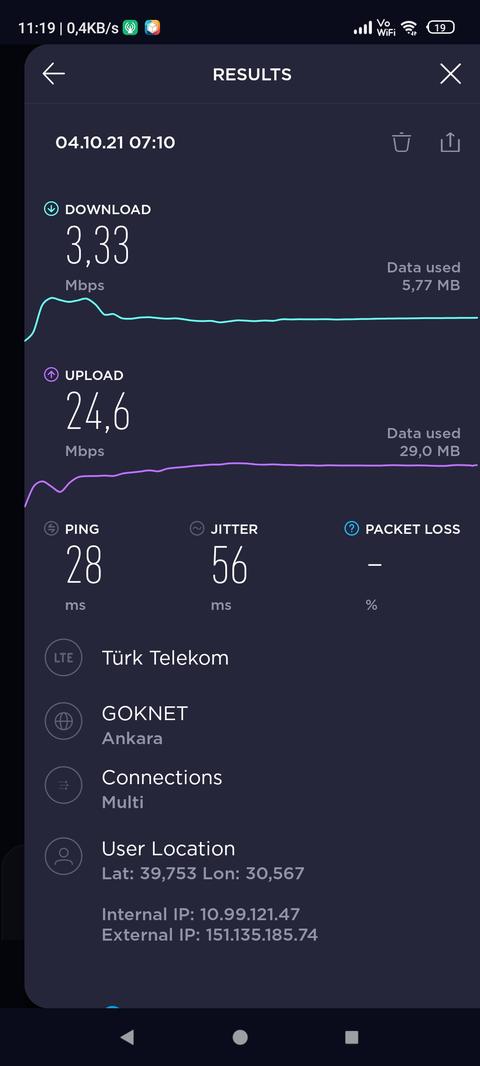 TÜM OPERATÖRLER 4,5G HIZ TESTİ [ANA KONU] 5G YE DOĞRU ADIM ADIM