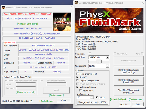 13900k-Cpu'nun PhysX işlem gücü RTX 3080 GPU'dan yüksek